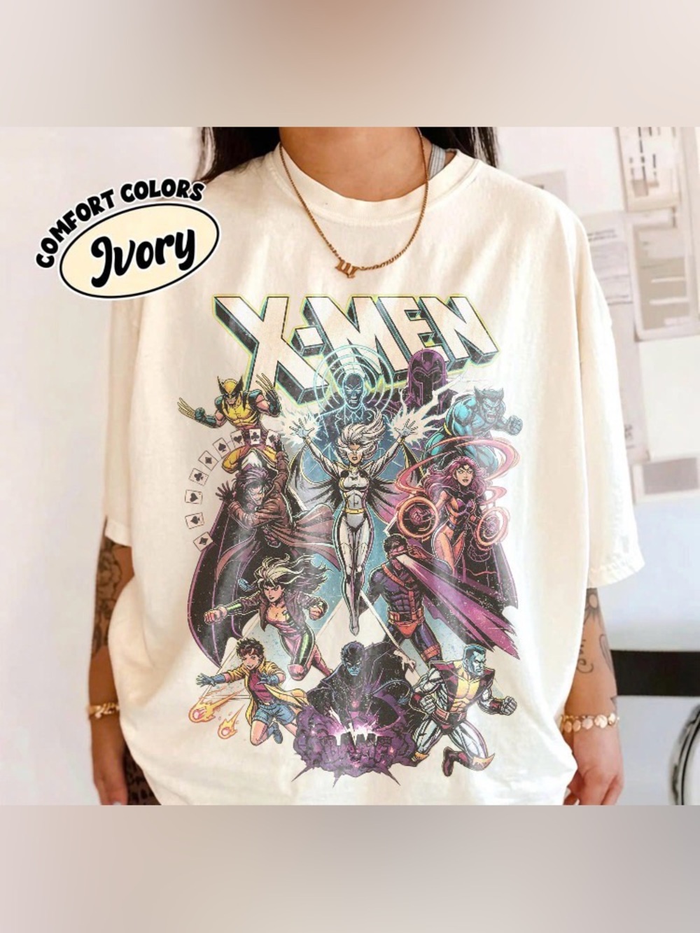 Comfort Colors 90s X-Men Shirt, Vintage Marvel Comic Graphic Tee